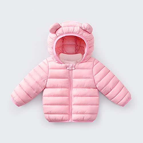 Toddler Boys Girls Winter Coat Lightweight Puffer Padded Quilted Jacket Bear Ear Hoods Jacket Zip Up Windproof Outerwear2