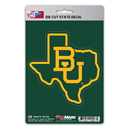 FANMATS 61322 NCAA - Baylor Bears Team State Shape Decal Sticker 5 x 6.25 in. - Great Gift for Sports Fans - Works On Hard Surfaces - for Homes, Cars, Trucks, SUVs.