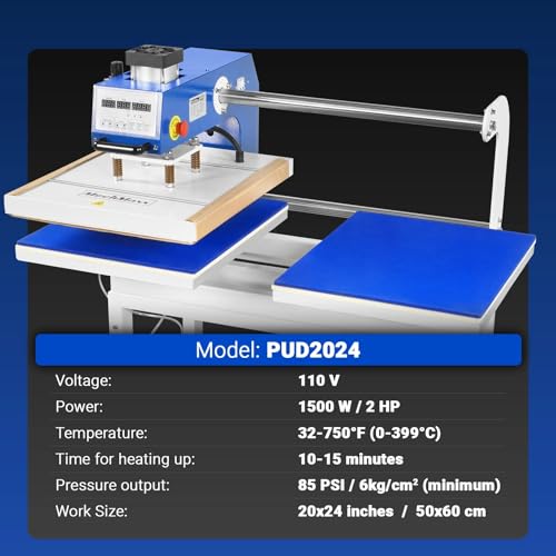 Prensa térmica comercial MechMaxx 50x60 cm neumática miniatura 4