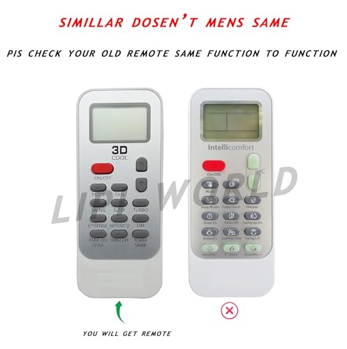 Image of LipiWorld 129 (3D AUTO) AC Remote Control (Old Exactly Same Will Only Work) Compatible for Whirlpool AC Remote