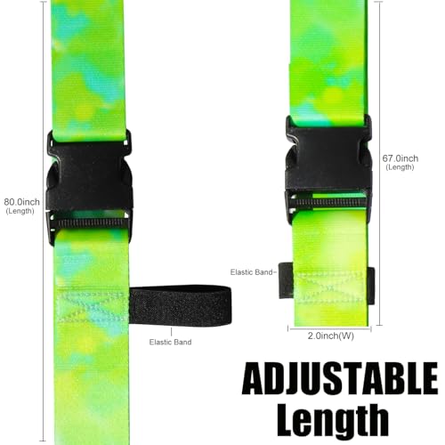 Image of Luggage Straps for Suitcases TSA Approved-2 Pack Bright Personalized Luggage Belt Strap for Suitcase /Carry On Bag Luggage Accessories for Travel (Watercolor-Green)