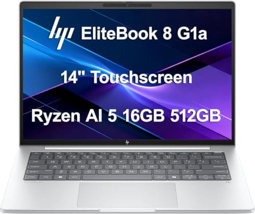 Image of 2026 HP EliteBook 8 G1a Business AI Laptop (14 inch FHD+ Touchscreen, 16GB DDR5, 512GB SSD, AMD Ryzen AI 5 340 (>Intel Ultra 7 155U)) Copilot+ PC, 2x Thunderbolt 4, Backlit, Win 11 Pro, (Next Gen 845 G11)