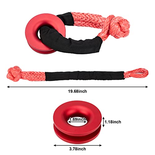 Soft Shackle Recovery Ring, Augymer 20" Towing Winch Snatch 41,000Lbs Recovery Ring Accessory With 4Pcs Battery Quick Wire Harness Plug Kit And Winch Hook Stopper For Atv Utv Suv Truck #TOP6