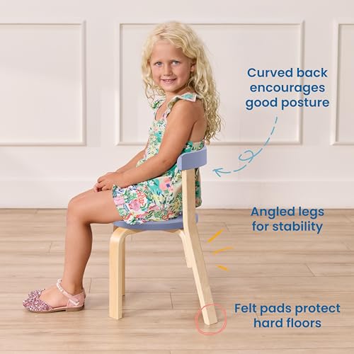 Image of ECR4Kids Bentwood Table and Curved Back Chair Set, Kids Furniture, Earthtone, 5-Piece