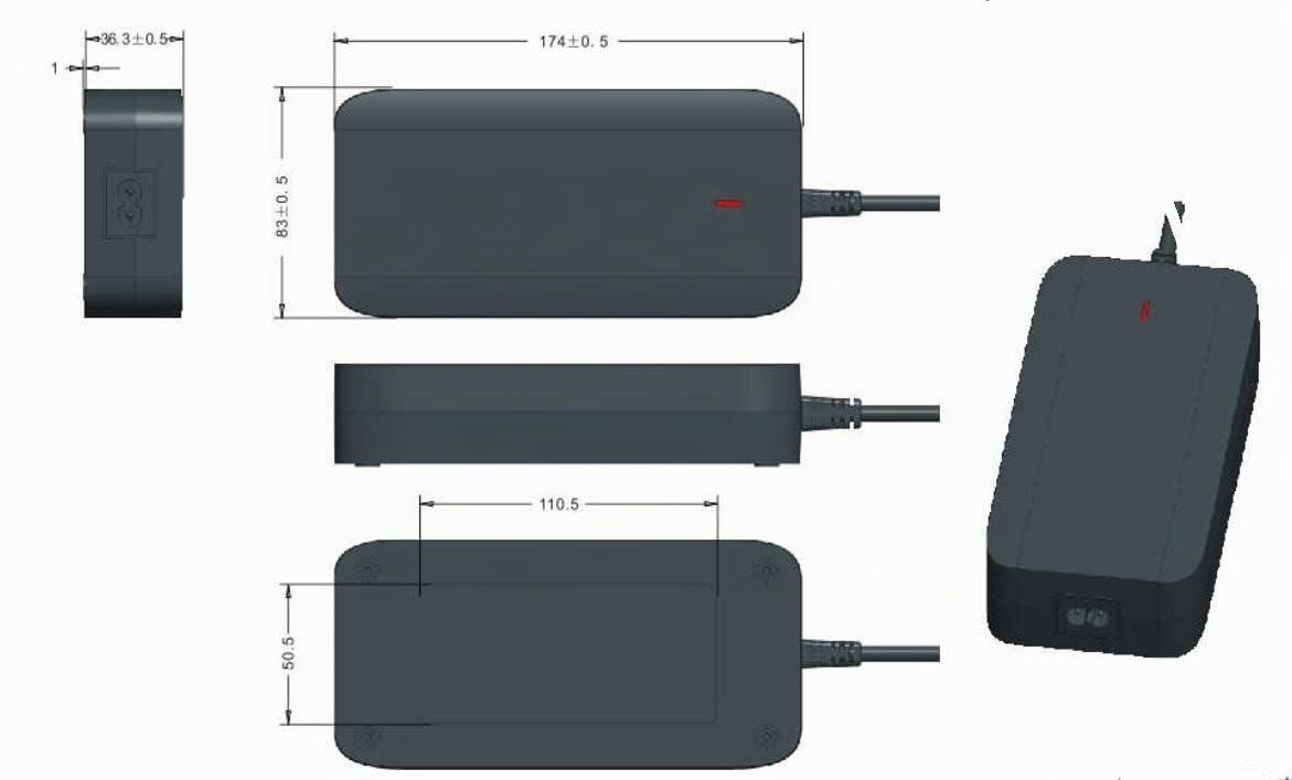 Enerpower Chargeur Li-ion 36 V remplace Derby Cycle Impulse 4A -XLR-4 pour Kalkhoff Impulse, Agattu, Sahel, Connect, Tasman City (170 W)
