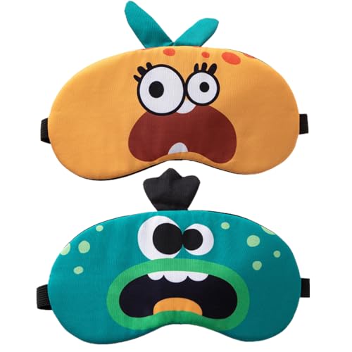 2 piezas de antifaz para dormir de animales bonitas máscaras de ojos de dibujos animados para dormir para Niños de Gato para niños antifaz de felpa para niños niñas adultos viajes de siesta