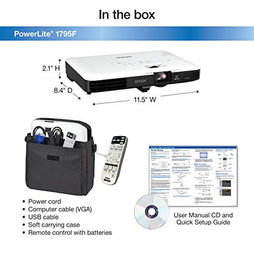 Epson Powerlite 1795F 3Lcd 1080P Full Hd Wireless Mobile Projector With Carrying Case And Fast And Easy Image Adjustments, A Bright Mobile Powerhouse For Presentations And Wireless Video Streaming #TOP4