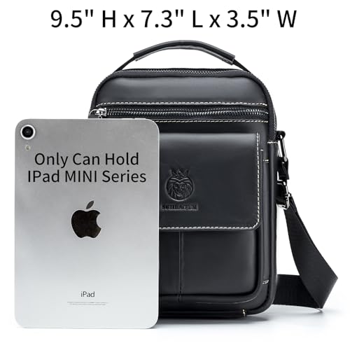 Image of Small Leather Messenger Bag for Men, Man Bag Crossbody, Men's Shoulder Bags Leather Man Purse Handbag