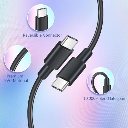 Image of 25W PD Charger for Samsungg Galaxy Tab A9+ Charger Original Travel Adapter Like Type-C Port Super-Fast Charging Charger S /A /M /F Series with 1M Type C to Type C USB Cable (LB1, Black)