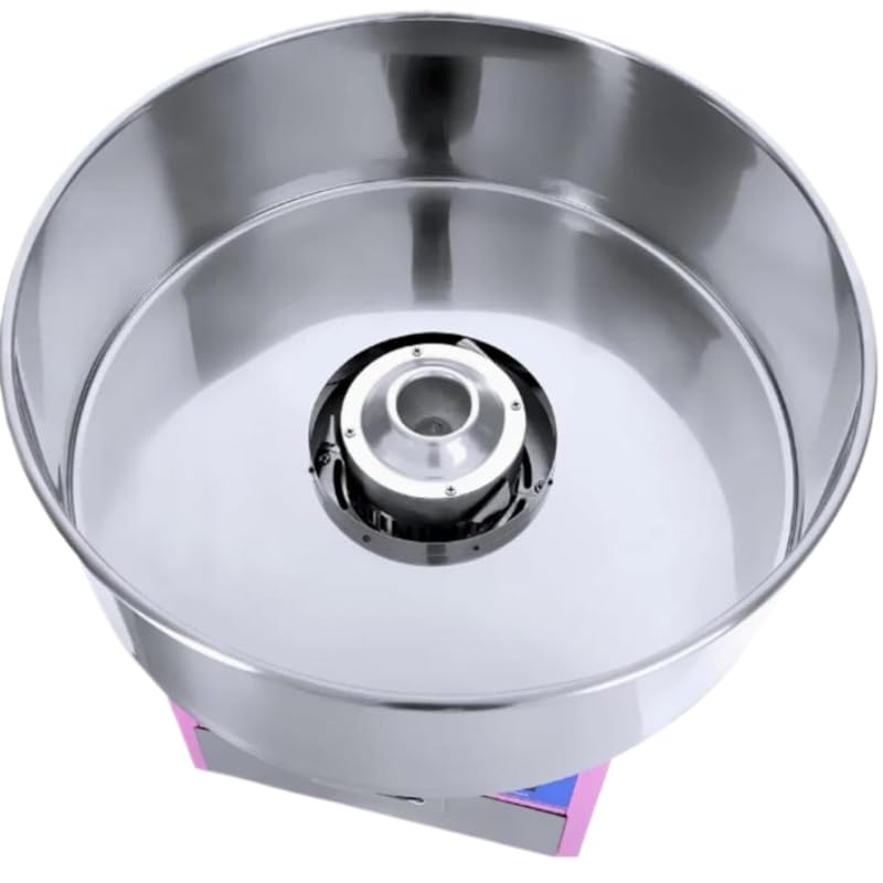 Machine à Barbe à Papa Professionnelle avec Bulle de Protection – 1,8 kg/h, Acier Inox, Cuve 50 cm – Thermostat Réglable – Idéale Événements, Fêtes, Kermesses