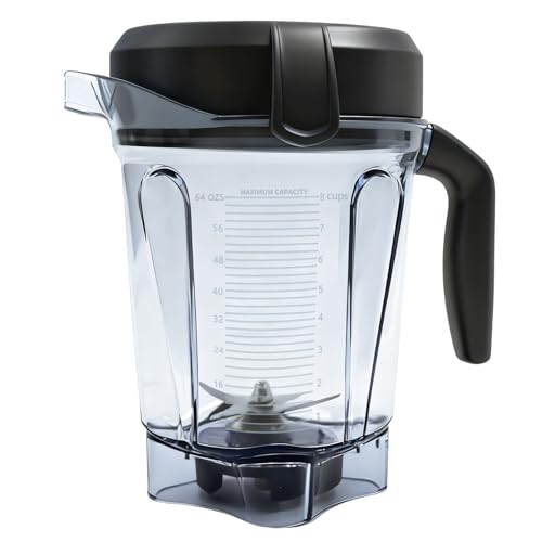Blender Pitcher 64oz Low-Profile, Compatible with 750, 5200, 5000, 6300,
