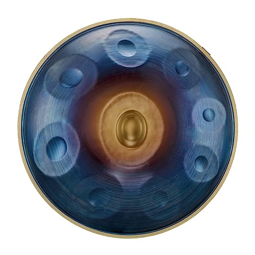 440HZ Handpan Drums Sets D Menor 22 pulgadas 9 notas Tambor de mano de acero con bolsa de mano suave, 2 mazos de mano, soporte de mano (azul 22 pulgadas 9 notas) (azul 22 pulgadas 9 notas)