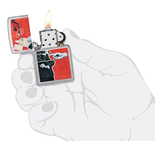 Image of Zippo Collage Design Street Chrome, Silver, Pocket Fuel Windproof Premium Lighter (BIS Certifed)