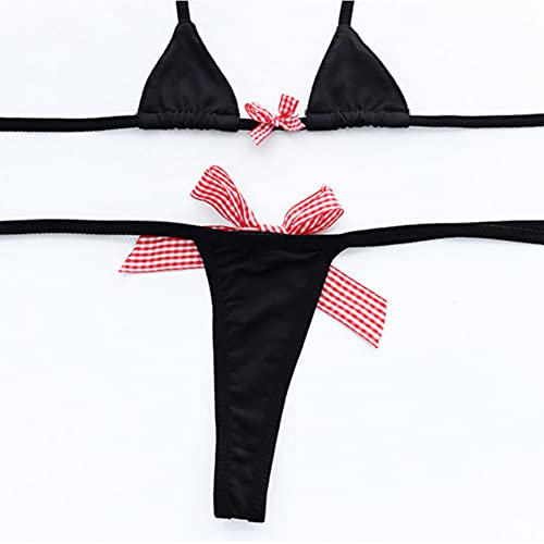 Womens Micro Tanning Bikini Kawaiii Japanese Cute Anime Lingerie Set Tiny Bra Thong Panty Bottom Extreme Swimsuit2