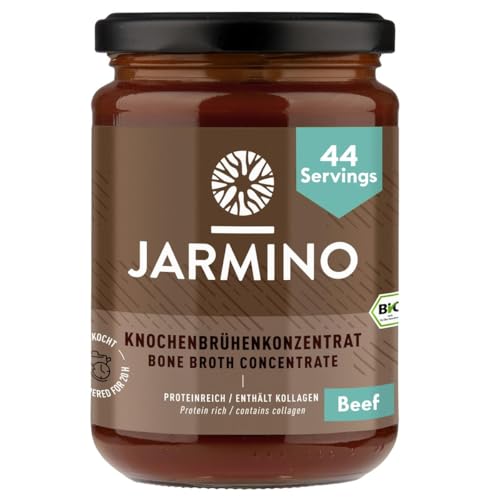 JARMINO Bone Broth Organic, Concentrate Beef Bone Broth440g, 44 Servings, Grazing & Grass-Fed Beef Stock, Keto Dairy Free Beef Broth Food