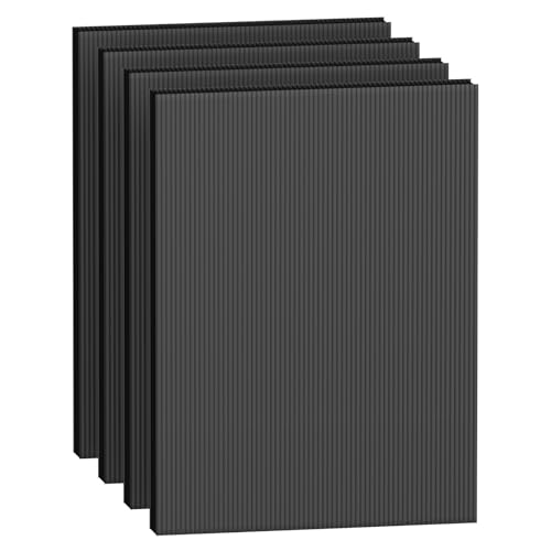 Hixdo 24 x 36 Inches 4 Pack Corrugated Plastic Sheet, 4mm Thick Corrugated Plastic Board, Black Blank Poster Board, Waterproof Coroplast Sheets for Indoor, Outdoor Use and DIY Projects.