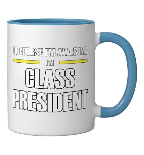 Taza de cerámica Class President azul y blanca miniatura 2