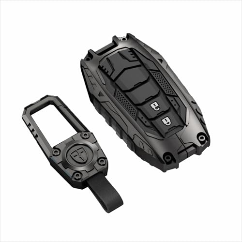 Image of STYLEOBJECT Waterproof Premium Luxury New Transformer Series Soft Silicon Car Key Shell with Keychain 2 Button Metal Smart Car Key Cover for Toyota Innova Crysta, Hycross Innova,Hilux, Land Cruiser