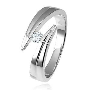 Diamond Line Diamond Line Diamant-Ring Damen Gold mit 1 Brillianten, Diamantring Lupenrein Diamond Line Diamond Line Diamant-Ring Damen Gold mit 1 Brillianten, Diamantring Lupenrein
