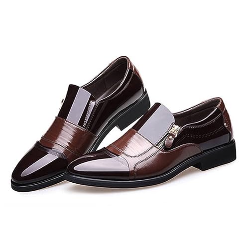 ADMLZQQ Loafers for Men Casual Shiny Mens Loafers Dress Shoes Comfortable Slip on Shoes for Men2