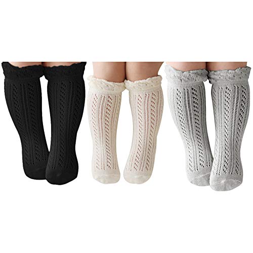 Actlati 3 Pairs Baby Girls Boys Knee High Socks Cotton Newborn Knit Stockings For 0-24 Months Infants Toddlers cover