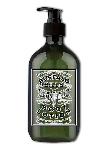 Silence of the Lambs Buffalo Body Lotion 16fl.oz. Apothecary Style Bottle with Pump Lid Horror Movie Home Décor Bathroom Gag Gift (Dark Apothecary Green)