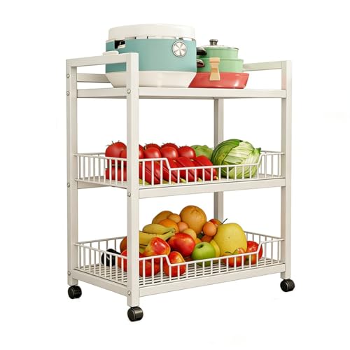Carrito de almacenamiento con ruedas para uso comercial, estante de metal con ruedas, para el hogar, baño, sala de estar, oficina, balcón, organizador de cocina