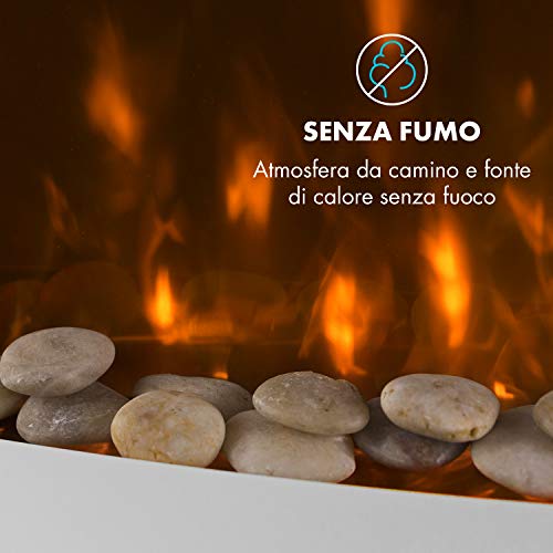 Klarstein Lausanne - horizontale elektrische wandhaard, 1000 of 2000 watt vermogen, elektrische ventilatorkachel, gemaakt van glas, vlamillusie, afstandsbediening, wit - Afbeelding 7