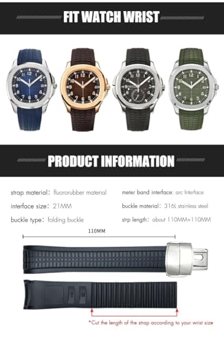Bracelet en silicone souple orange 21 mm pour montre sport chic Patek PP