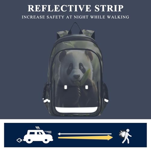 Sac à dos ordinateur portable panda décontracté avec grand compartiment