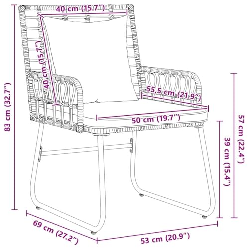 Coussins en polyester anthracite et structure noire pour cet ensemble repas de jardin