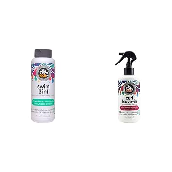 SoCozy Kids Swim 3-in-1 Shampoo, Conditioner & Body Wash + Leave In Conditioner Spray for Curly Hair - Salon Quality After Swim & Everyday Kids Hair Care
