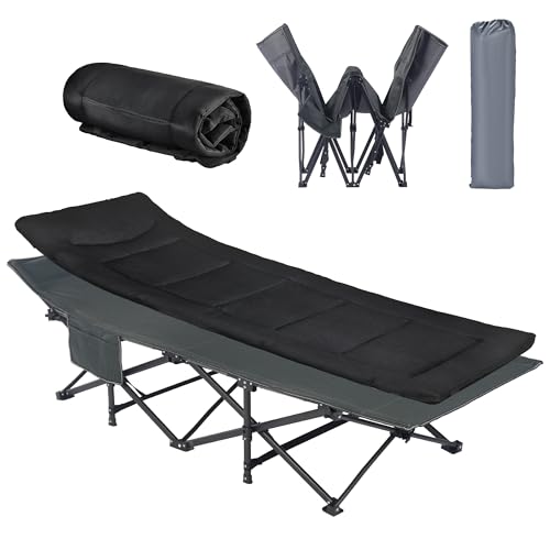 WUROMISE Oversized XXL Folding Camping Cot W/Mattress, 75