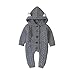 Produktbild NCONCO Baby Jumpsuit Kleinkind Langarm Strickwaren Kapuzenpullover Bodysuit für 3-24 Monate Babys Gr. 92, grau