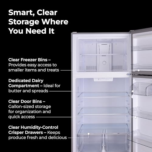 Image of Kenmore 33 in. 20.5 cu. ft. Capacity Refrigerator /Freezer with Full-Width Adjustable Glass Shelving, Humidity Control Crispers, ENERGY STAR Certified, Fingerprint Resistant Stainless Steel