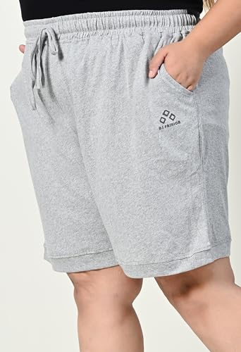 Image of Women's Plus Size Bermunda Shorts | Knee Length Cotton Short | Half Pants for Womens