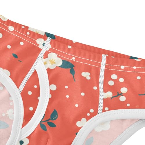 KLL White Polka Dot Flower Red Background Boys Toddler Comfort Briefs Underwear Cute Children Panties4