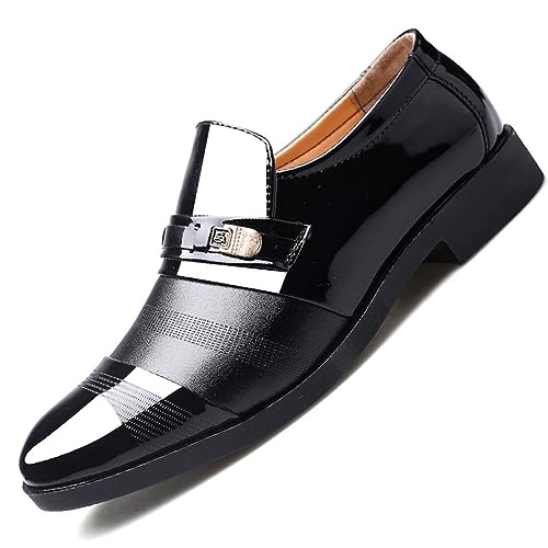 Men's Dress Shoes Loafers Driving Patent Leather Oxford Shoes Moccasins Business Office Shoes for Men