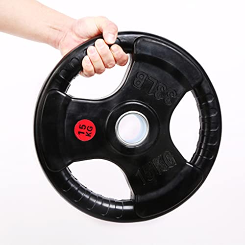 Disco de Pesa olímpica 15.00KG Hierro fundida con Revestimiento de Caucho Marca Fit-Force