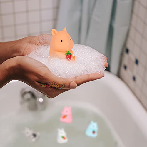 Image of zest 4 toyz Chu Chu Sound Squeezy (Pack of 5 ) Baby Bath Toys for Kids Toddlers Soft Natural Rubber Non-Toxic Animal Shape Bathtub Toys Color