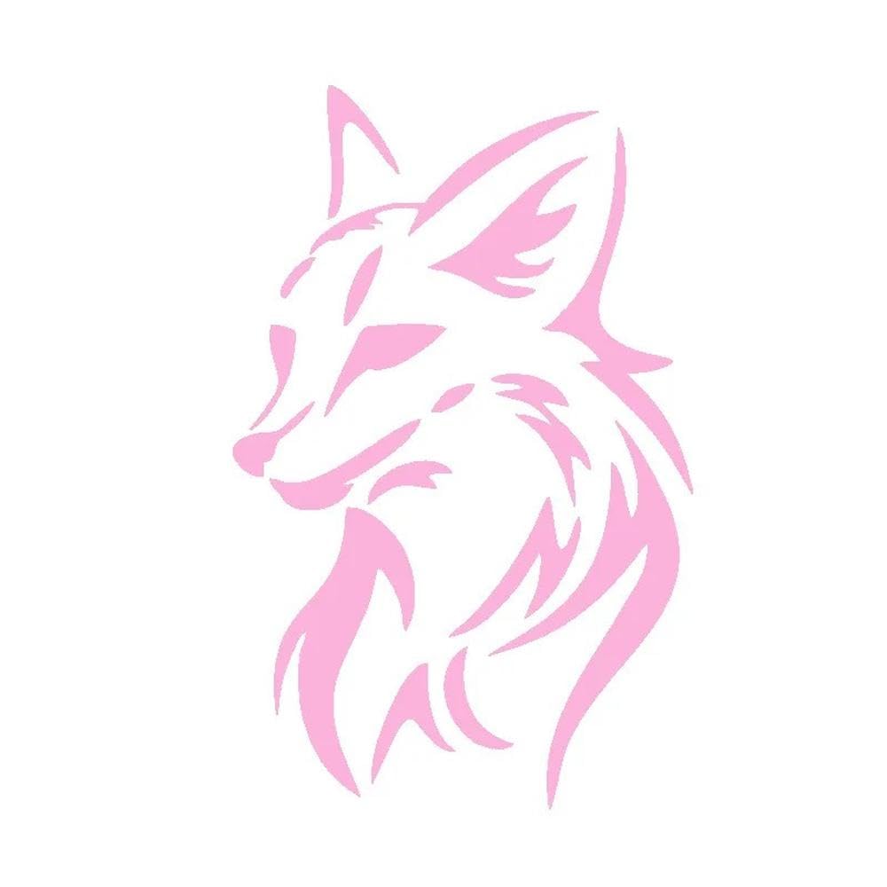 Fox Head Creativity Decoration Vinyl Car Decals Car Sticker Vehicle Window Reflective Decals(Pink)
