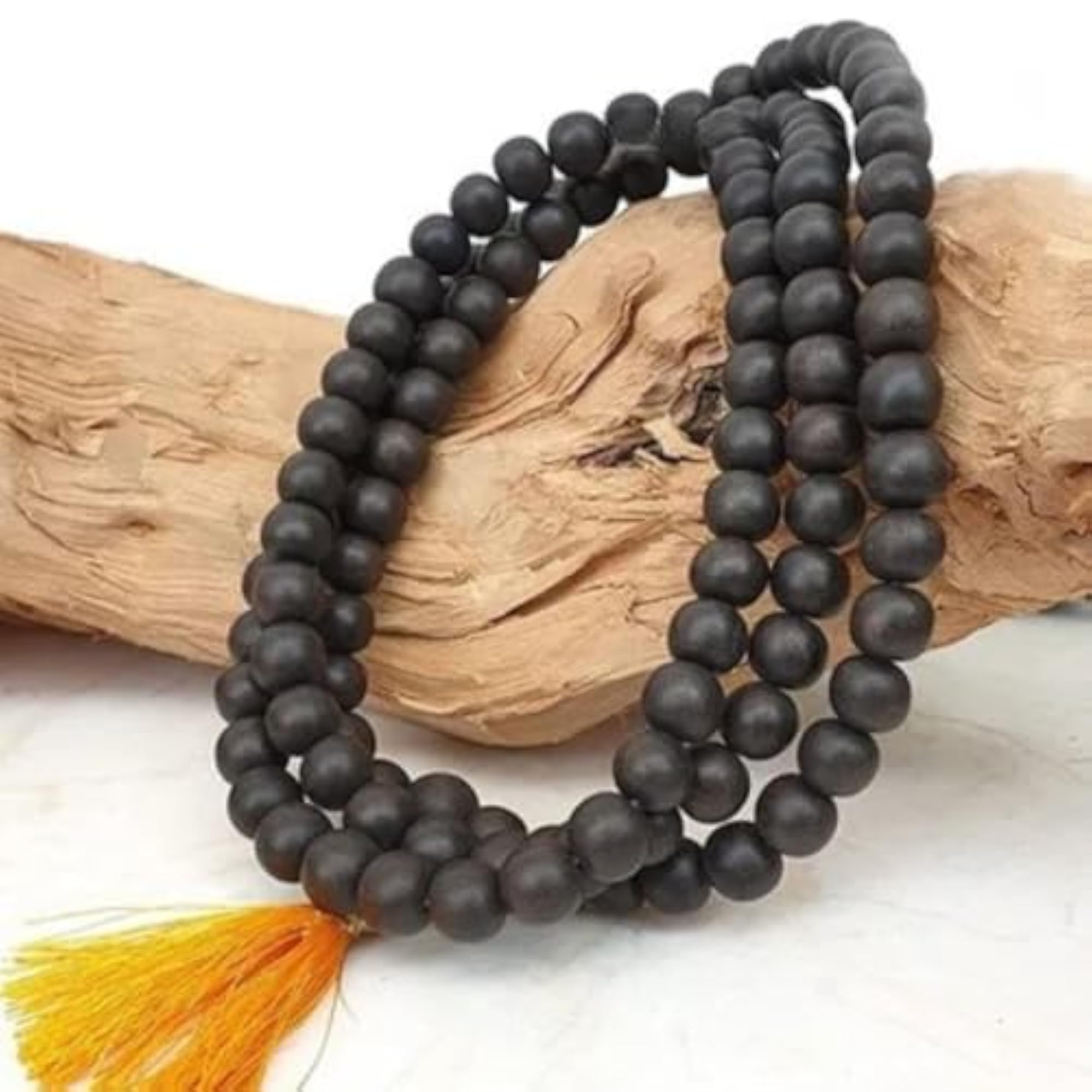 Karungali Malai 8mm Ebony Wood Mala, 108 Beads for Meditation