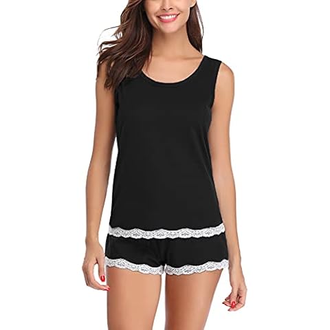 Aseniza Pijamas Mujer Verano de Algodon Cover