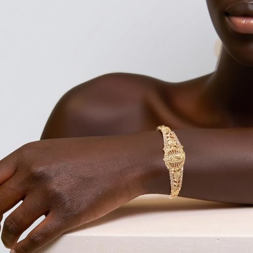 14K Gold Plated Virgin Mary Bracelet for Women – Hypoallergenic Non Tarnish Catholic Jewelry, Dainty Stainless Steel Cubic Zirconia Religious Bracelet, Baptism Gifts for Her4