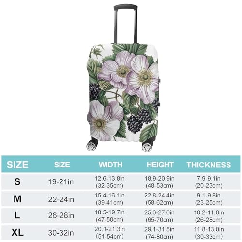 Flowers And Blackberries Luggage Cover Personalization Suitcase Covers Protector Elastic Washable Baggage Cover Anti-Scratch For Traveling, Aircraft Consignment M2