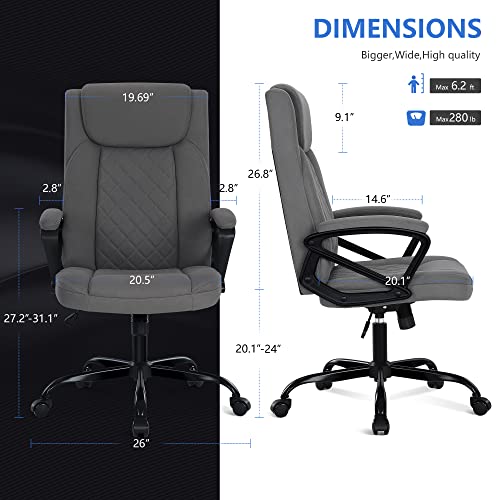 Misolant Office Chair, Execuive Desk Chair, Computer Chair, High Back Office Chair, Big And Tall Office Chair, Office Executive Chair Thick Armrest, Fabric Office Chair #TOP2