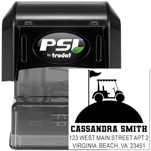 Image of Pirate Adventure Golf Cart Pre-Inked Address Stamp - Custom Rubber Stamp | Choice of 5 ink colors. Pre Inked Return Stamp. Golf Fan Stamp. Quiet stamping. Pre-inked body. Nothing preset.