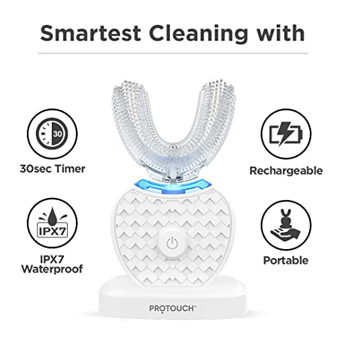 Image of PROTOUCH Ultrasonic Manual Teen Toothbrush, Gum Massager, 2000 Food Grade Bristles, 45 Degree Bass Brushing, Sonic Vibration Technology,White