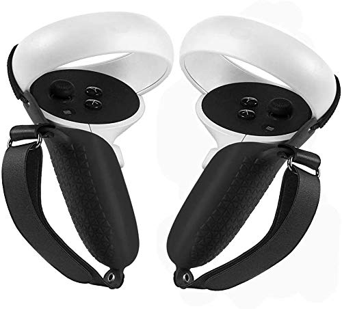 HUIJIGrip Cover Compatible With Oculus Quest 2 Touch Controller Grips, Touch Controller Grip Accessories, Touch Controller Grip Sleeve, Enhanced VR Game Experience (Black)