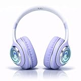 PunnkFunnk Astro Junior Wireless Bluetooth Headphones with BT 5.3, Noise Cancelling, Hi-Res Audio, 40mm Drivers, Deep Bass, Memory Foam Ear Cushions, Over-Ear Headset for Kids, Teens & Adults (Purple)